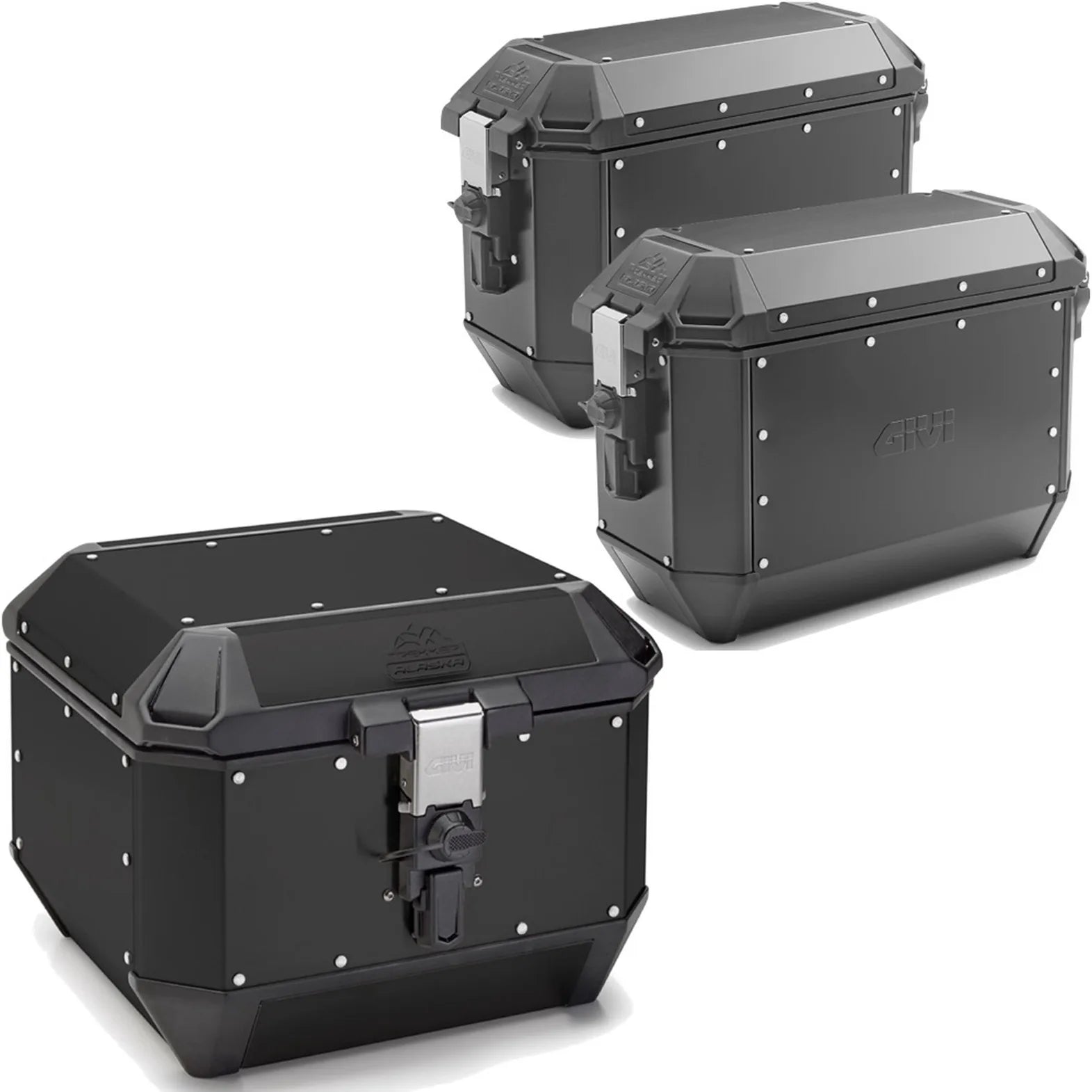 Top Case + Valises Laterales Trekker Alaska Aluminium Noir 116 Lt Trekker Alaska Aluminium - Givi Compatible Avec Benelli Trk 702 X (2023-2024)
