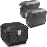 Top Case + Valises Laterales Trekker Alaska Aluminium Noir 116 Lt Trekker Alaska Aluminium - Givi Compatible Avec Honda Crf 1000 L Africa Twin Adventure Sports (2018-2019)