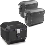 Trekker Alaska Aluminium Black Top Case + Side Cases - 116 Lt Trekker Alaska Aluminium - Givi Compatible With Suzuki An 650 Burgman - Executive (2013-2020)