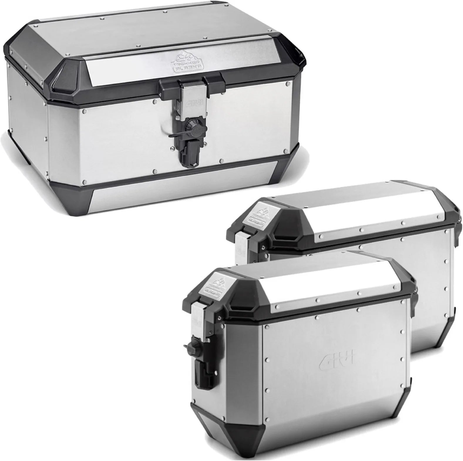 Top Case + Valises Laterales Trekker Alaska Aluminium 128 Lt Trekker Alaska Aluminium - Givi Compatible Avec Benelli Trk 702 (2023-2024)