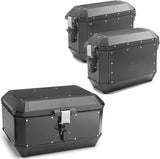 Trekker Alaska Aluminium Black Top Case + Side Cases - 128 Lt Trekker Alaska Aluminium - Givi Compatible With Benelli Trk 702 (2023-2024)