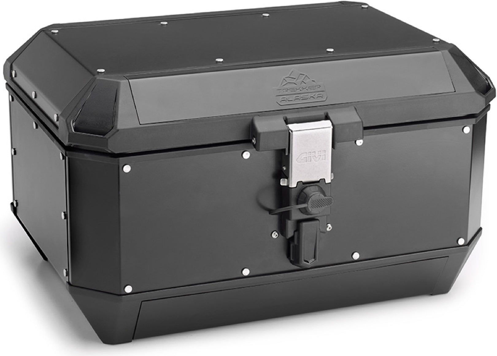 Monokey Trekker Alaska Black Aluminium Top Case - 56 Lt Trekker Alaska Aluminium - Givi Compatible With Sym Cruisym 300 (2017-2024)