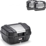 Top Case Kgr52 + Side-Cases Kgr33 + Rapid Side-Case Holder - Kappa Moto Compatible With Honda Crf 1000 L Africa Twin Adventure Sports (2018-2019)