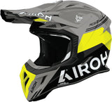 Casque Off-Road Pour Moto Airoh Aviator Ace 2 - Av22F31 Composite Carbon Jaune Gloss Fury Taille Xl