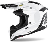 Casque Off-Road Pour Moto Airoh Aviator 3 - Av314 Hpc Carbon Blanc Gloss Color Taille L