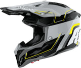 Casque Off-Road Pour Moto Airoh Aviator 3 - Av3L31 Hpc Carbon Jaune Gloss Leader Taille L