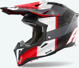 Casque Off-Road Pour Moto Airoh Aviator 3 - Av3M16 Hpc Carbon Gris Rouge Mat Monarch Taille Xl