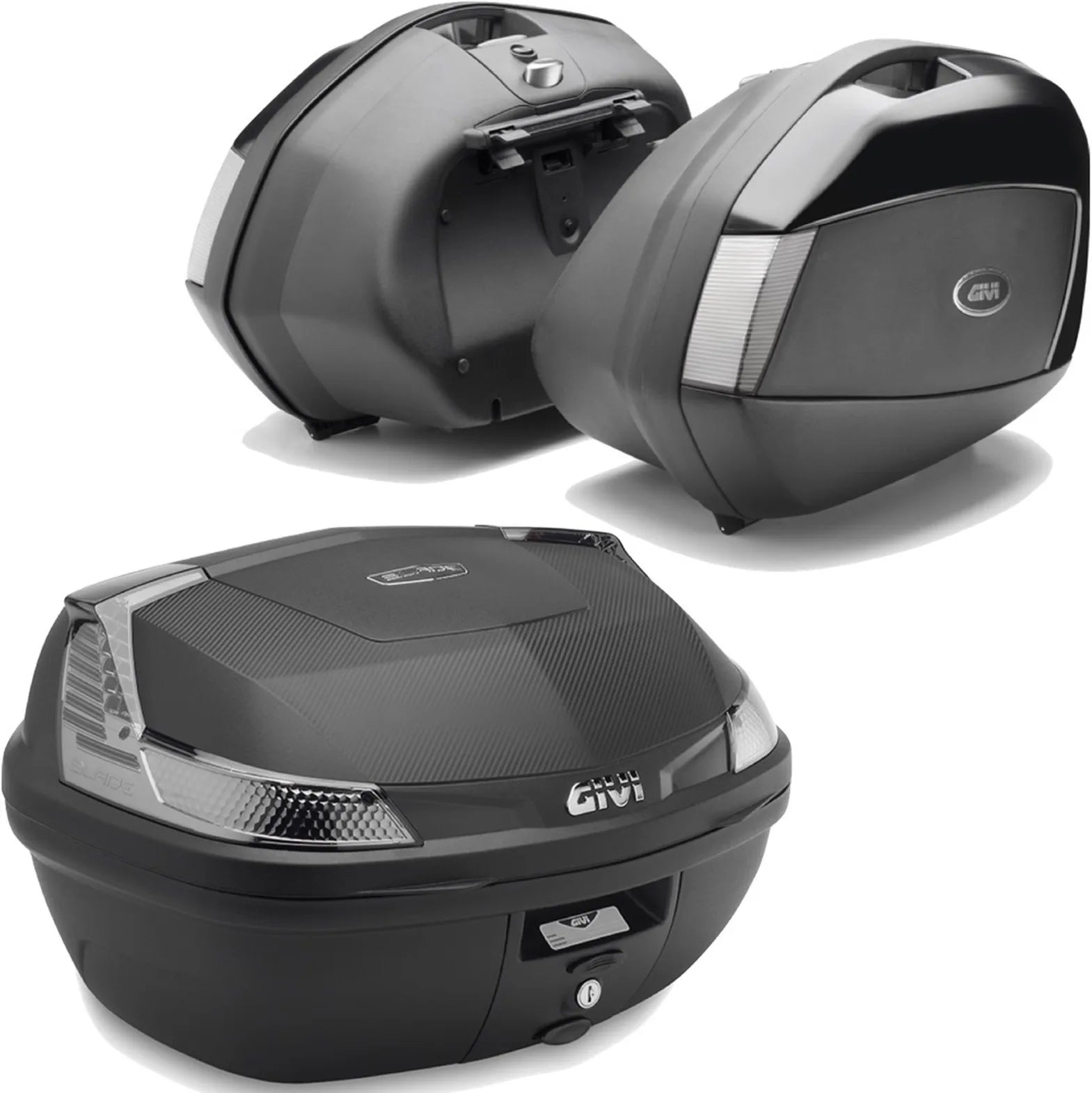 Top Case + Valises Laterales Blade Noir Tech 117 Lt Blade Technopolymères - Givi Compatible Avec Moto Guzzi V 100 Mandello 1000 (2022-2024)