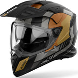 Casque Dual Pour Moto Airoh Bandit - Bah35 Thermoplastic Hrt Or Mat Horn Taille L