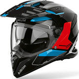 Casque Dual Pour Moto Airoh Bandit - Bat17 Thermoplastic Hrt Bleu Rouge Gloss Tune Taille L
