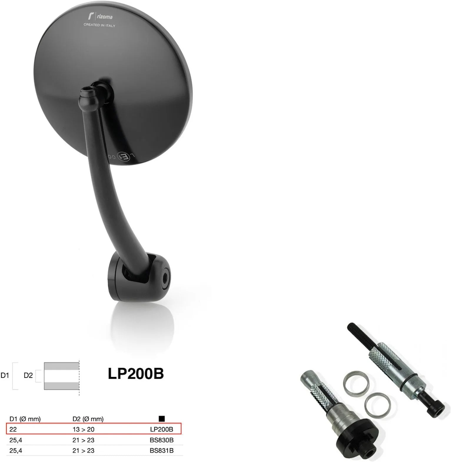Rétroviseur End Mount Gauche Universal Ø22(13>20) Spirit Rs - Rizoma Compatible Avec Ktm