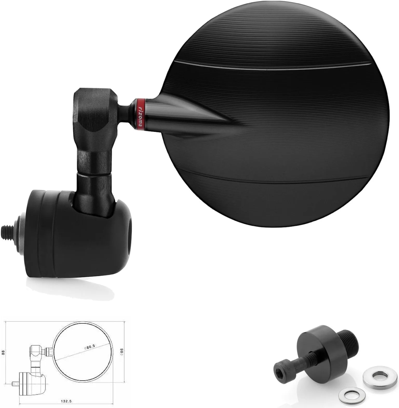 Rétroviseur End Mount Droite Spy-R Ø80 - Rizoma Compatible Avec Kawasaki Er-6 F (2012-2016)
