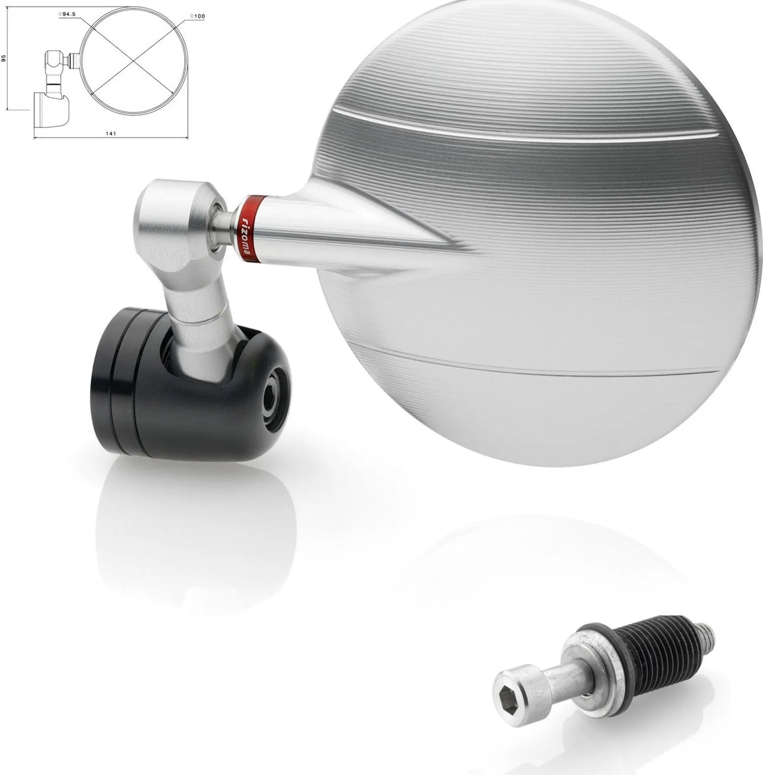 Rétroviseur End Mount Gauche Spy-R Ø94.5 - Rizoma Compatible Avec Mv Agusta Brutale 675 (2013-2015)