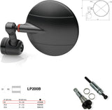 Rétroviseur End Mount Gauche Universal Ø22(13>20) Spy-R Ø94.5 - Rizoma Compatible Avec Ducati