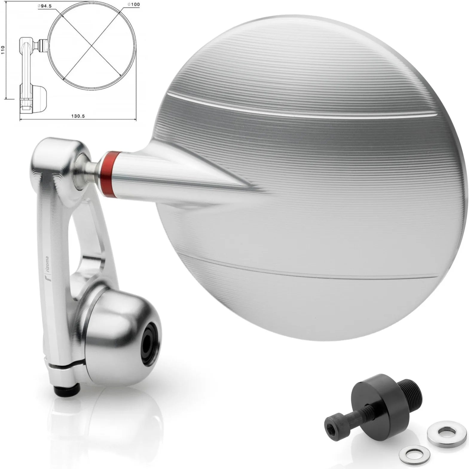 Rétroviseur End Mount Droite Spy-Arm Ø94.5 - Rizoma Compatible Avec Kawasaki Z 750 R (2011-2014)