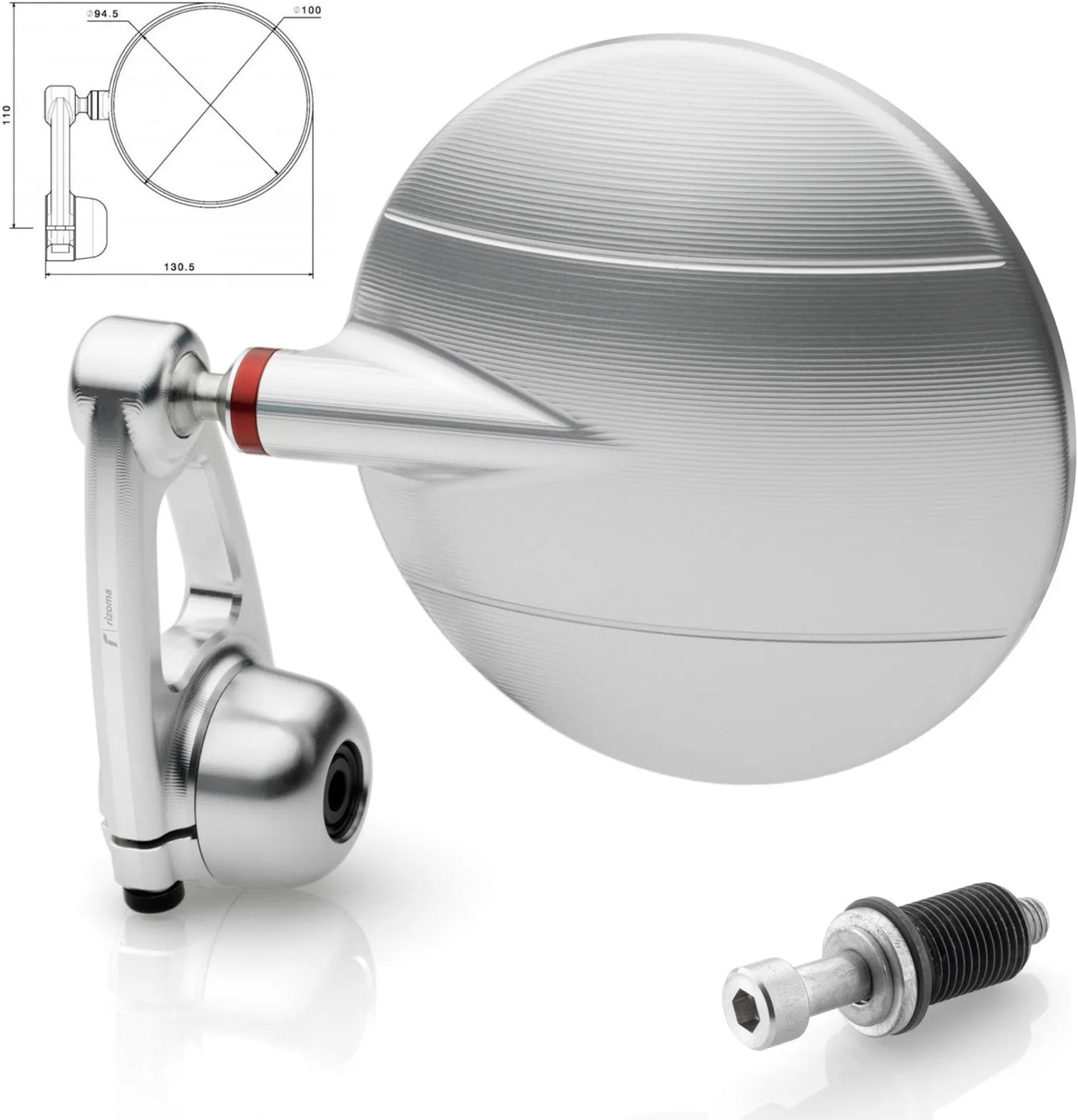 Rétroviseur End Mount Droite Spy-Arm Ø94.5 - Rizoma Compatible Avec Mv Agusta Brutale 800 (2013-2015)