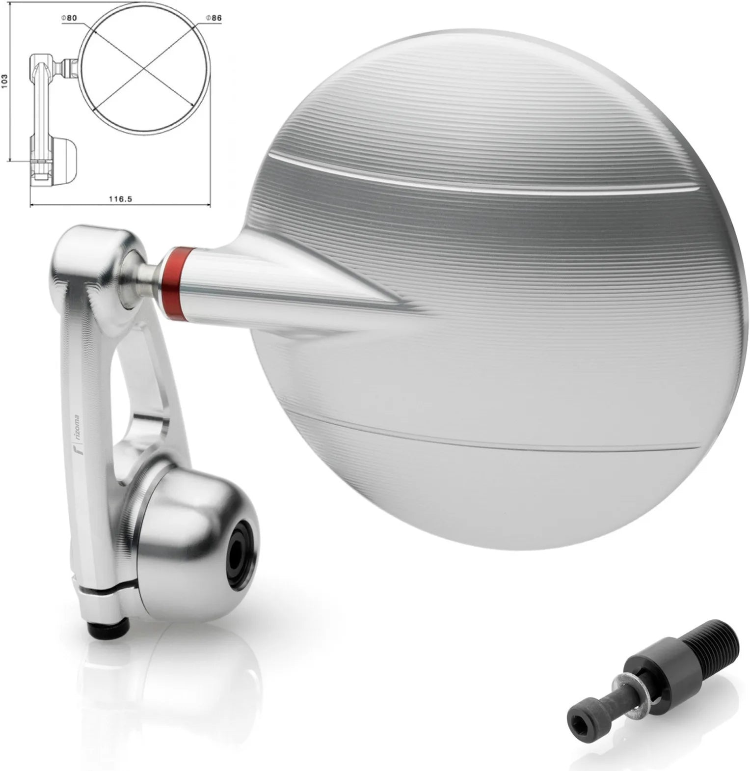 Rétroviseur End Mount Droite Spy-Arm Ø80 - Rizoma Compatible Avec Yamaha Xjr 300 (2002-2015)