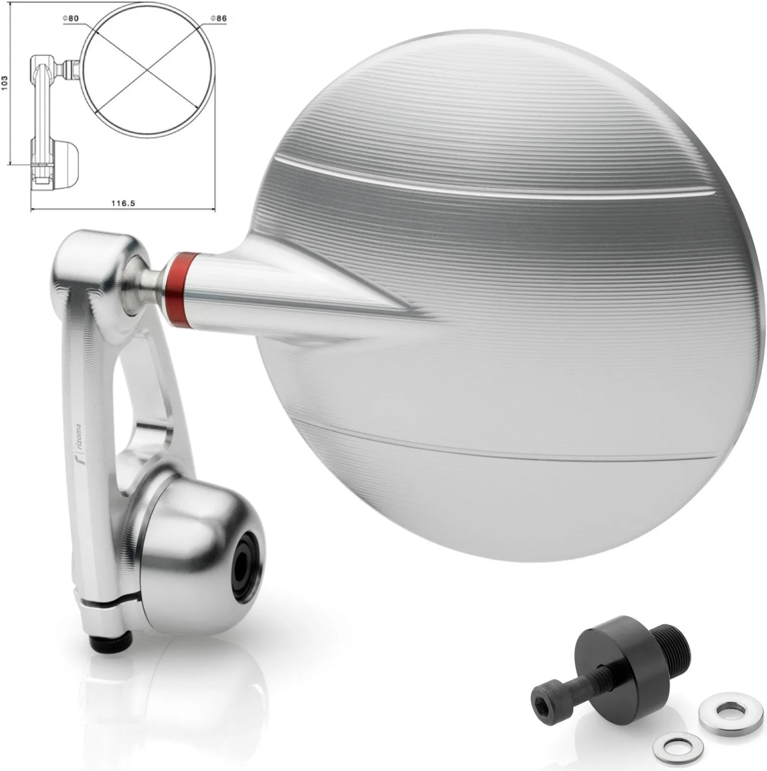 Rétroviseur End Mount Droite Spy-Arm Ø80 - Rizoma Compatible Avec Kawasaki Z 300 (2015-2016)