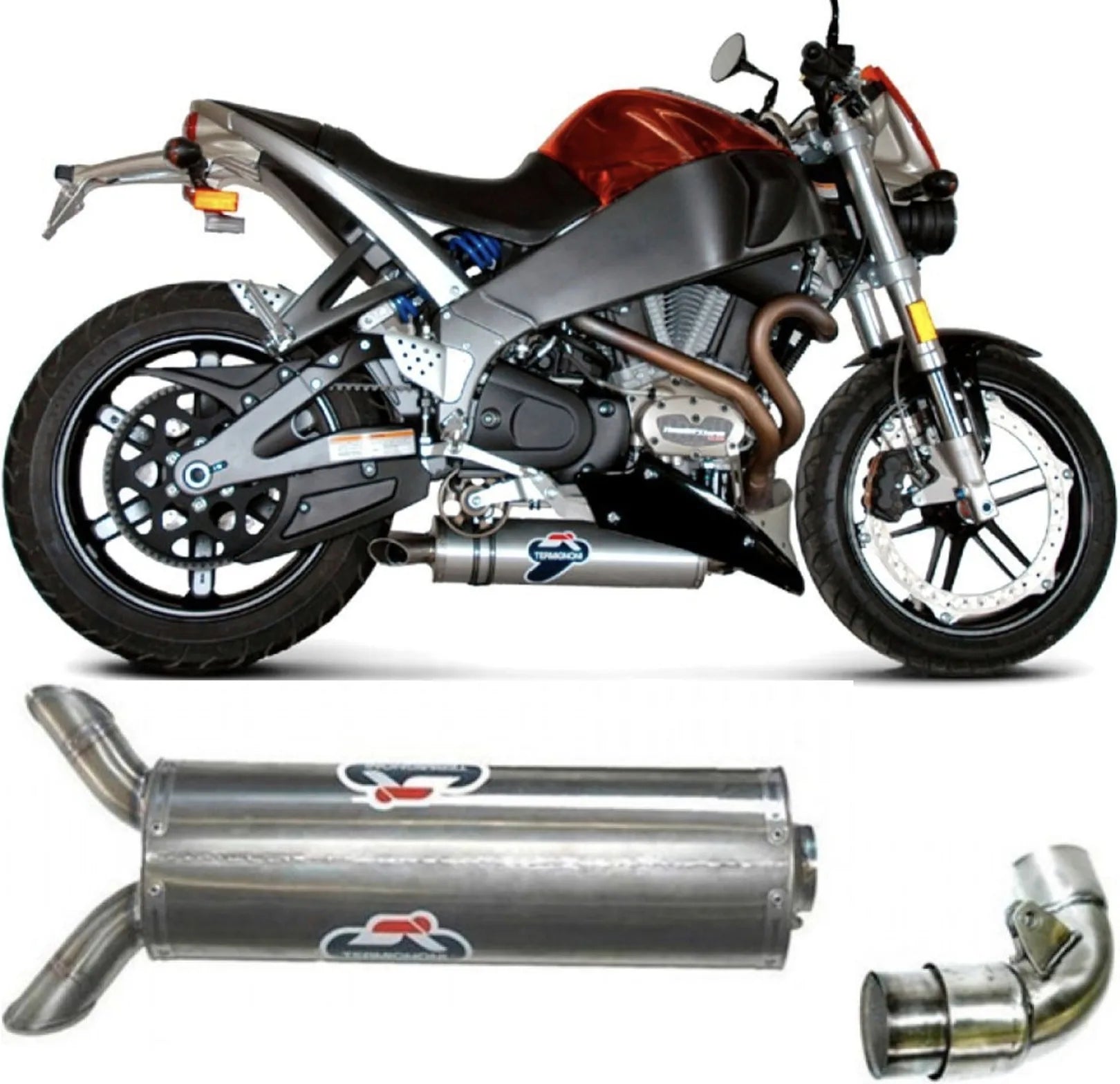 Échappement Sans Homologation Sonore Acier Inox - Termignoni Compatible Avec Buell Xb 9 Sx