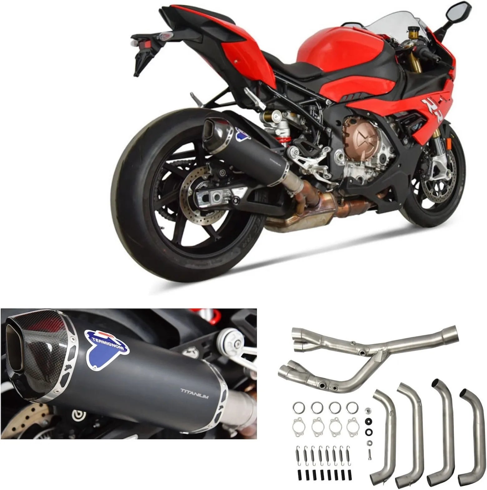 Système D'Échappement Complet Sans Catalyseur Et Homologué Au Niveau Sonore Relevance Titanium Noir Carbon Cap - Termignoni Compatible Avec Bmw S 1000 Rr (2019-2020)