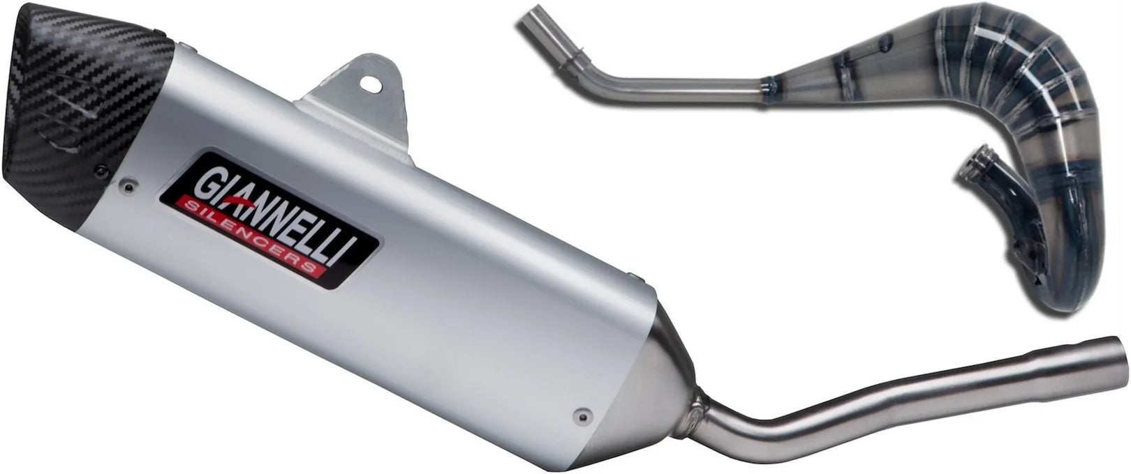 Système D'Échappement Complet Sans Catalyseur Et Homologué Au Niveau Sonore Sonic Aluminium - Giannelli Compatible Avec Fantic Motor Xe 50 Enduro (2021)