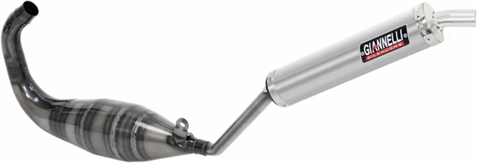 Système D'Échappement Complet Sans Catalyseur Et Homologué Au Niveau Sonore Street 2T Aluminium - Giannelli Compatible Avec Cagiva Planet 125 (1997-2003)
