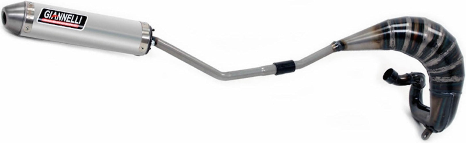 Complete Exhaust System Without Catalytic Converter And Without Sound Certification Enduro 2T Aluminium - Giannelli Compatible With Suzuki Ts 50 X (1982-2001)