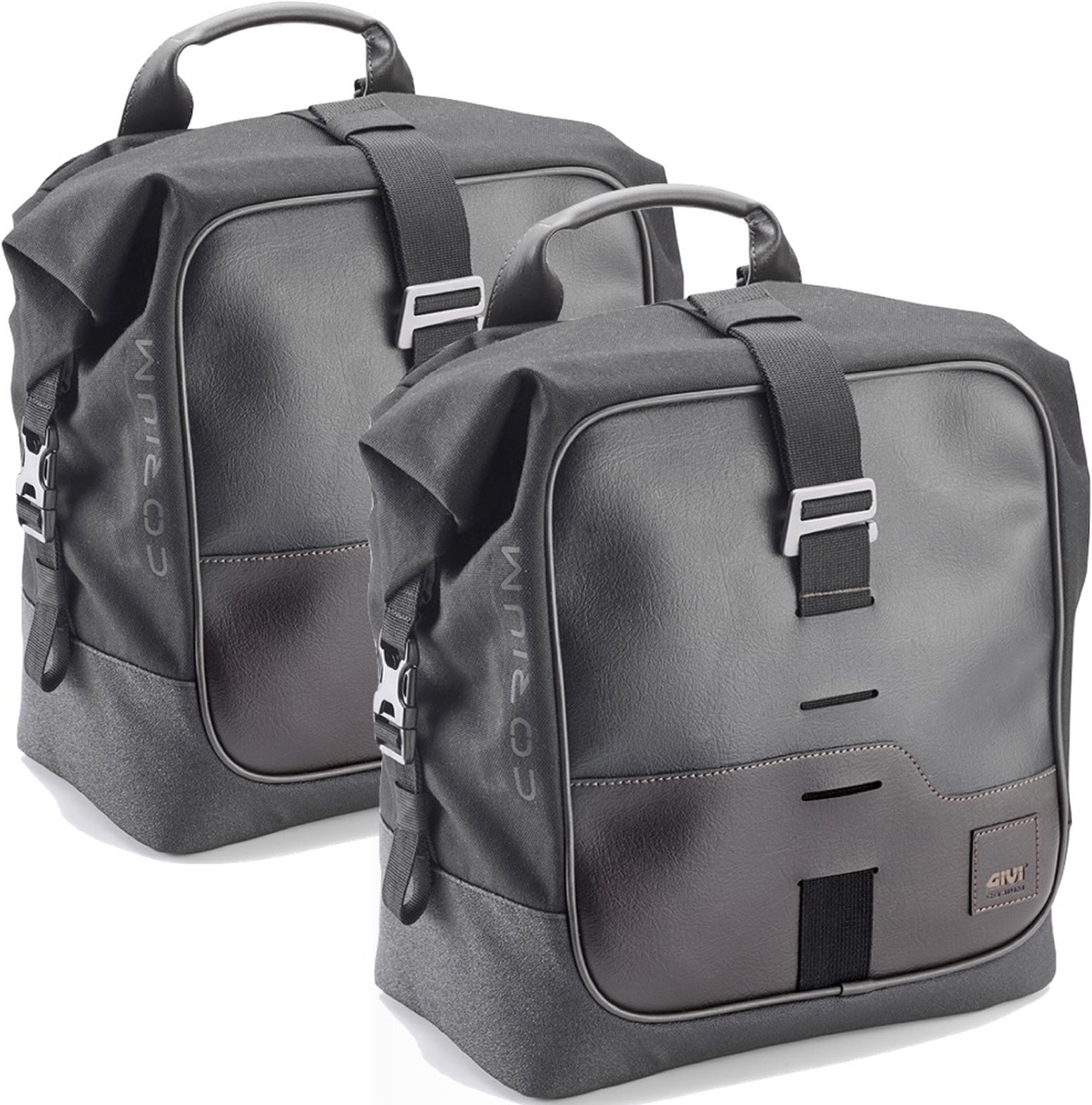 Corium Black Side Bags - 32 Lt Corium Nylon - Givi Compatible With Benelli Leoncino 800 (2022-2024)
