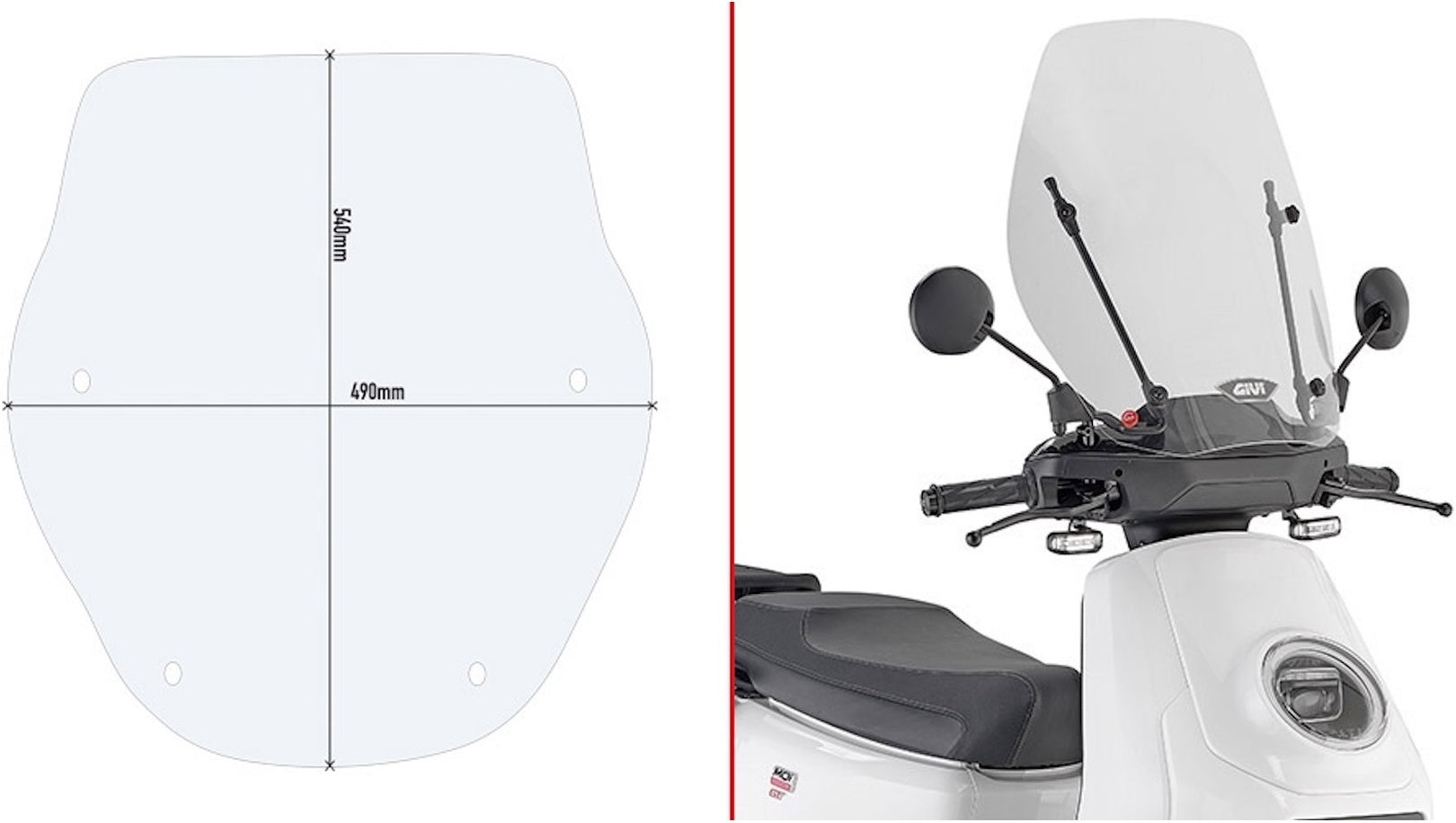 Transparent Wind-Screen - Givi Compatible With Piaggio 1 (2021-2023)