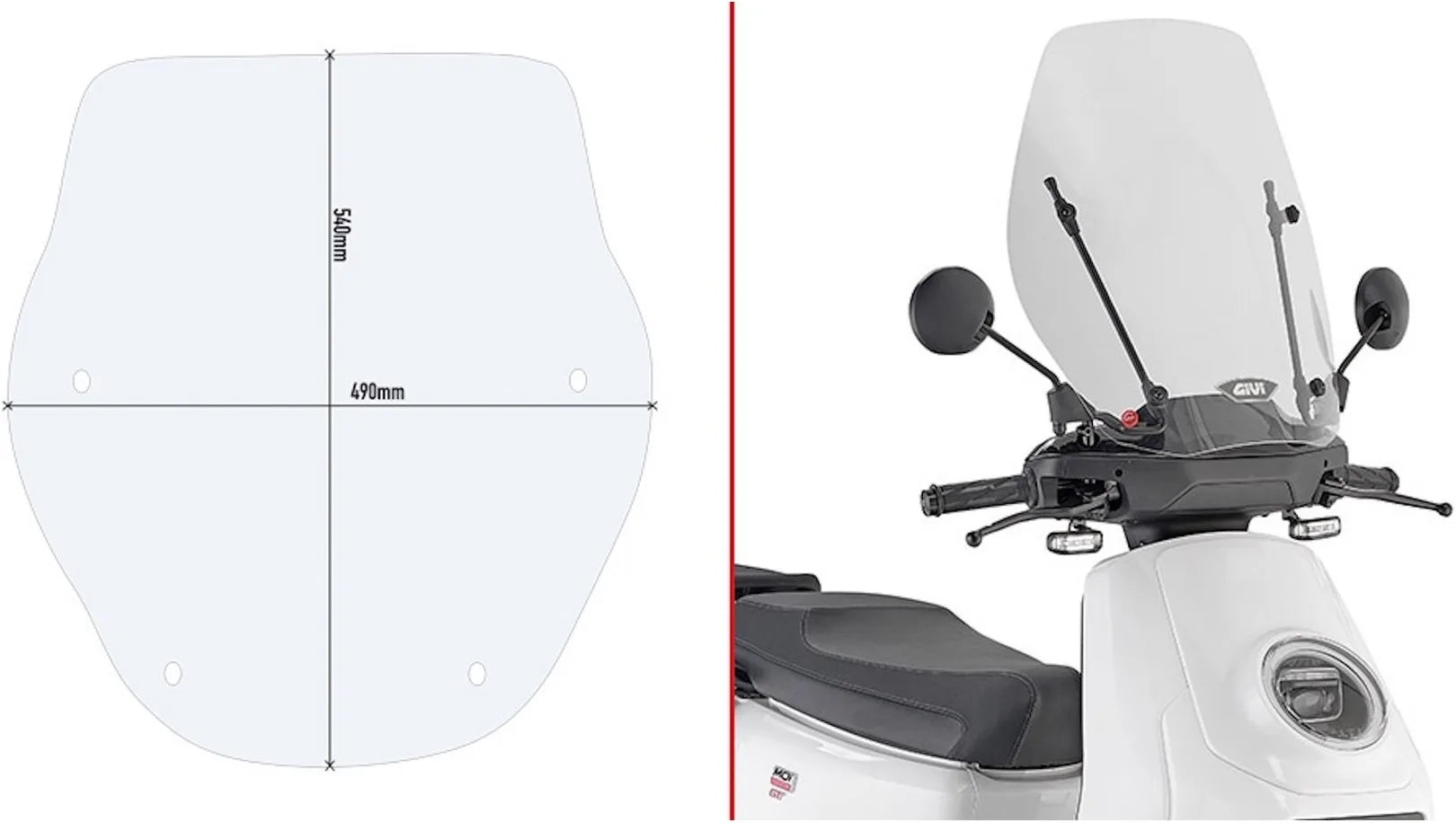 Pare-Brise Incolore - Givi Compatible Avec Piaggio Electric 1 E (2021-2024)