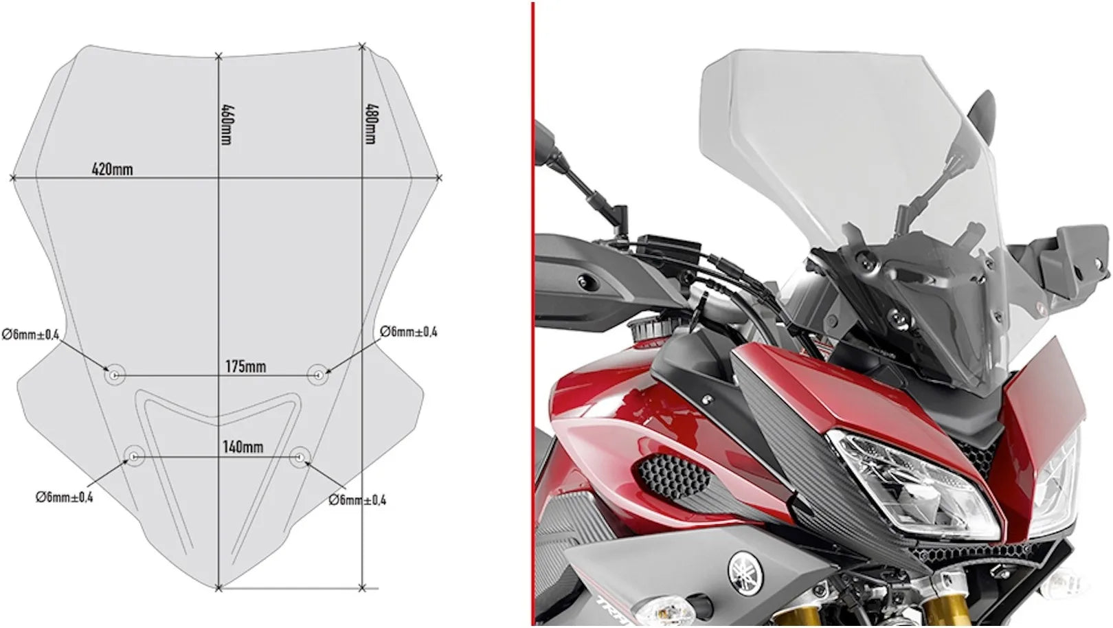 Bulle Fumée - Givi Compatible Avec Yamaha Mt-09 Tracer (2015-2017)