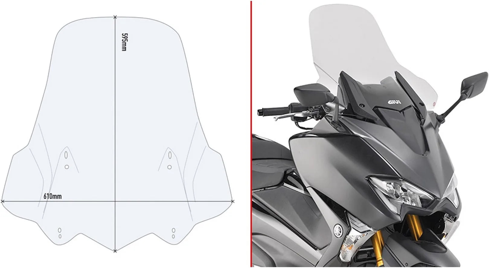 Pare-Brise Incolore - Givi Compatible Avec Yamaha T-Max 560 (2020-2021)