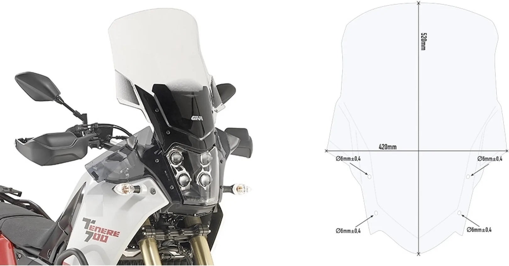 Bulle Incolore - Givi Compatible Avec Yamaha Ténéré 700 (2019-2020)