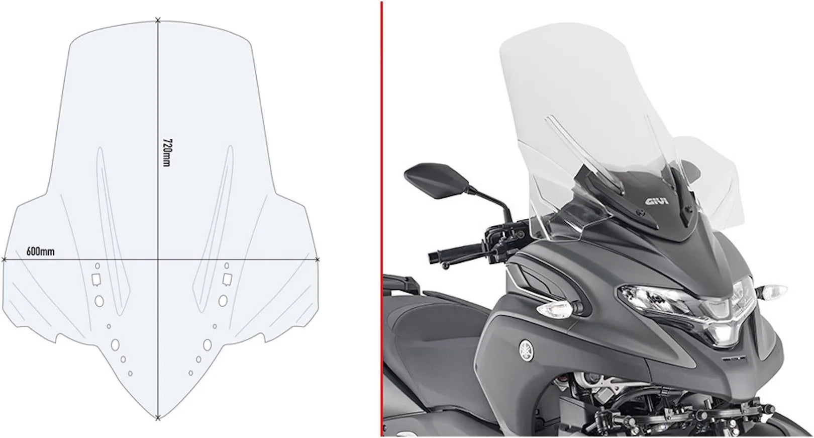 Pare-Brise Incolore - Givi Compatible Avec Yamaha Tricity 300 (2020-2024)
