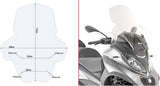 Pare-Brise Incolore - Givi Compatible Avec Piaggio Mp3 500 Sport (2018-2021)