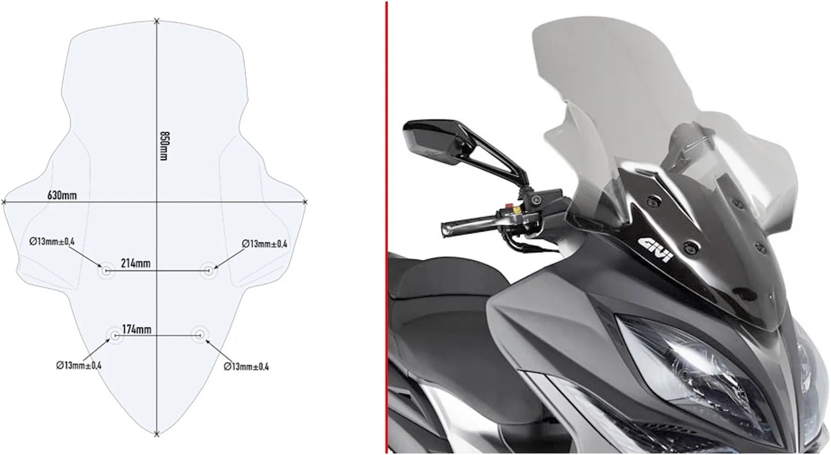 Pare-Brise Incolore - Givi Compatible Avec Kymco Xciting 400 I S Tcs (2018-2024)