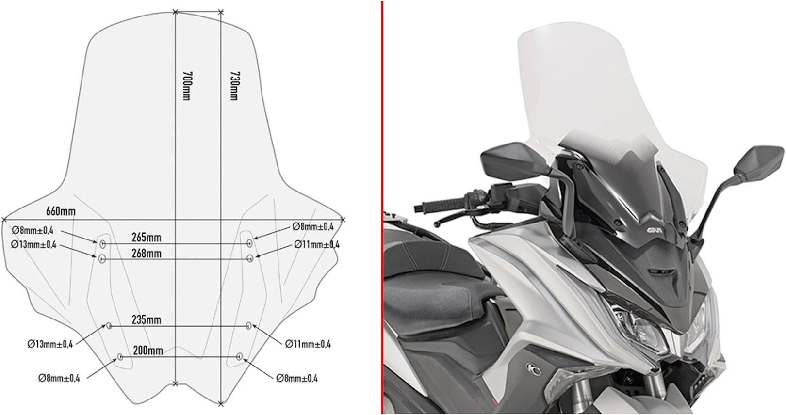 Transparent Wind-Screen - Givi Compatible With Kymco Ak 550 Ets (2017-2024)