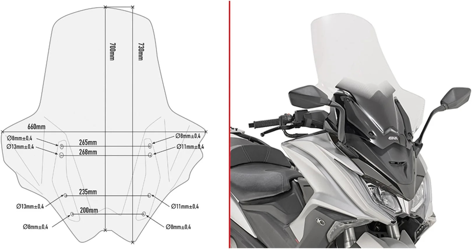 Pare-Brise Incolore - Givi Compatible Avec Kymco Ak 550 Ets (2017-2024)