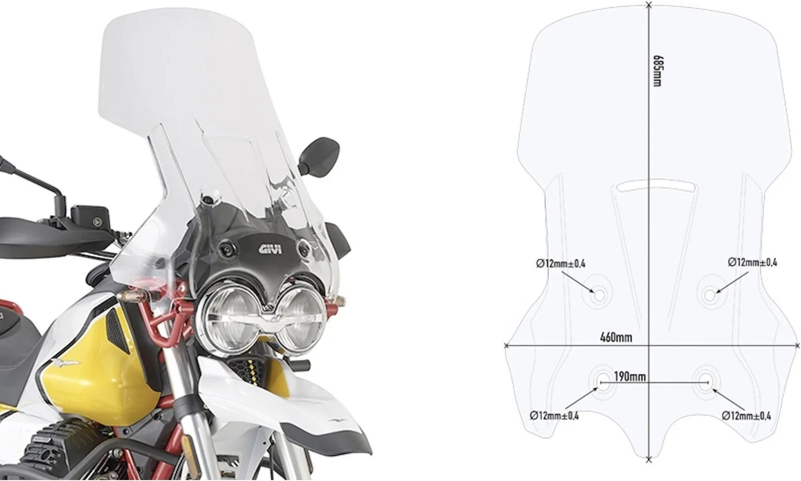 Bulle Incolore - Givi Compatible Avec Moto Guzzi V85 Tt (2019-2023)
