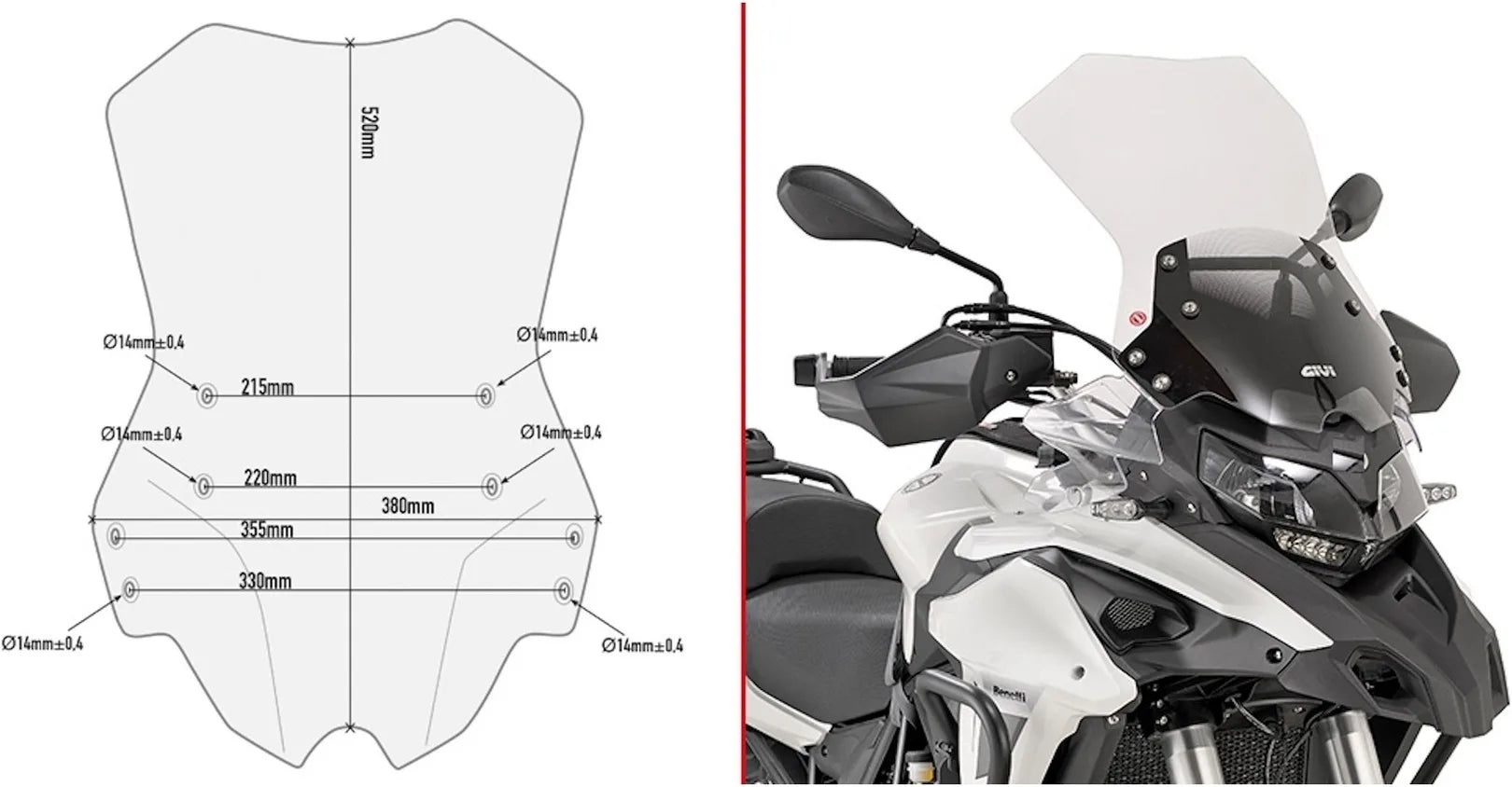Bulle Incolore - Givi Compatible Avec Benelli Trk 502 X (2018-2019)