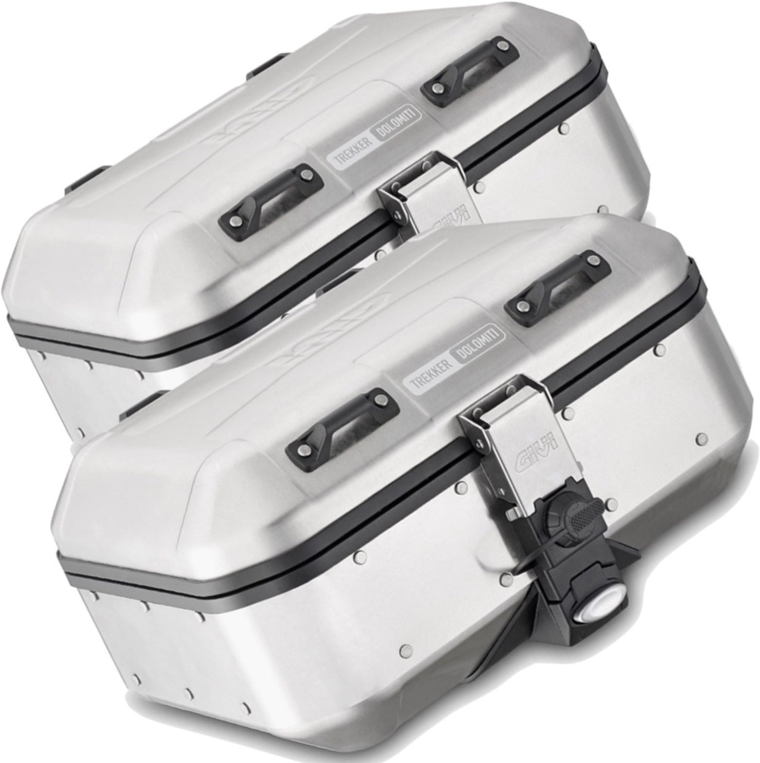 Monokey Trekker Dolomiti Aluminium Side Cases - 60 Lt Trekker Dolomiti Aluminium - Givi Compatible With Aprilia Tuareg 660 (2021-2024)