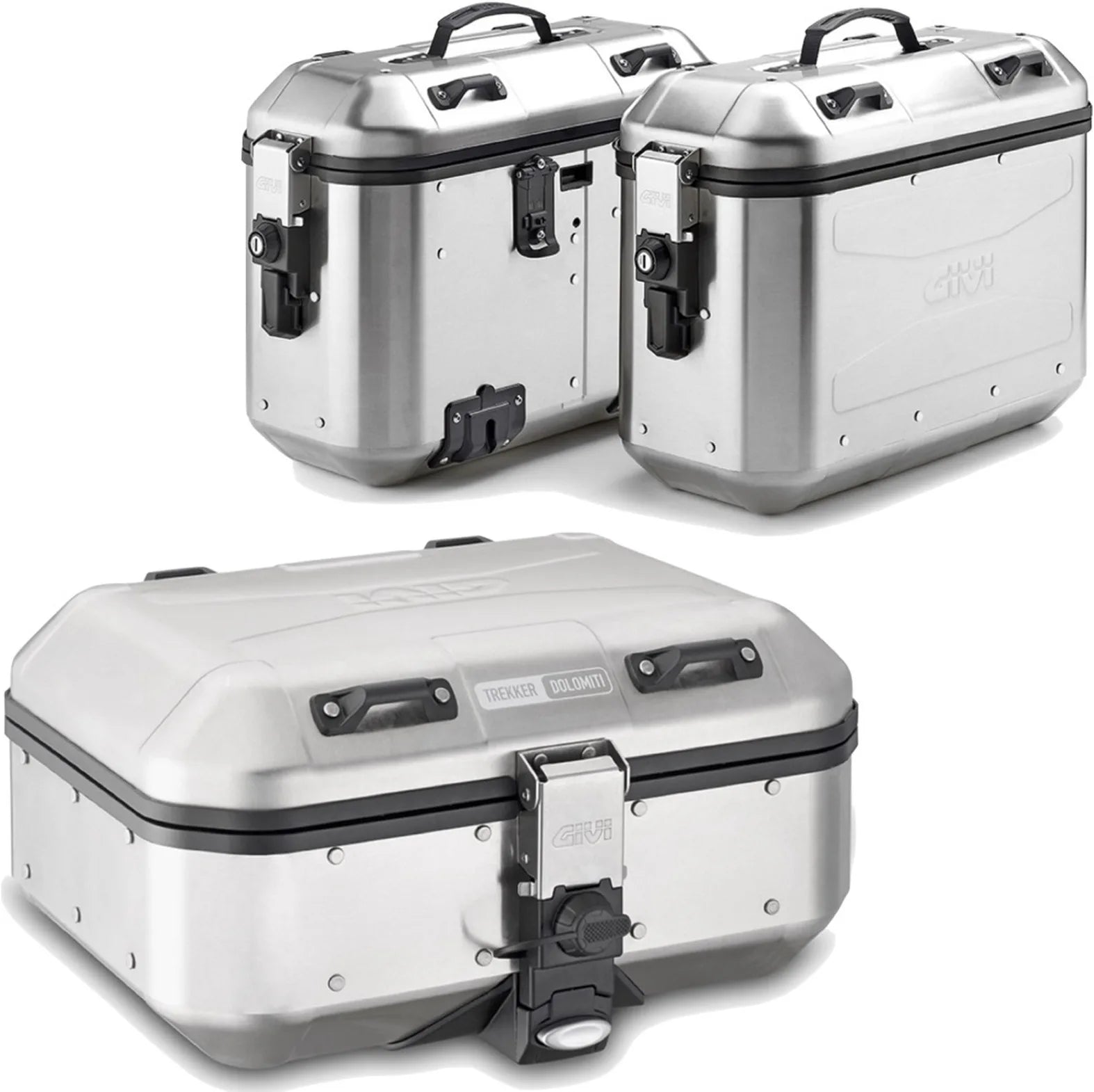 Top Case + Valises Laterales Trekker Dolomiti Aluminium 102 Lt Trekker Dolomiti Aluminium - Givi Compatible Avec Benelli Trk 702 (2023-2024)