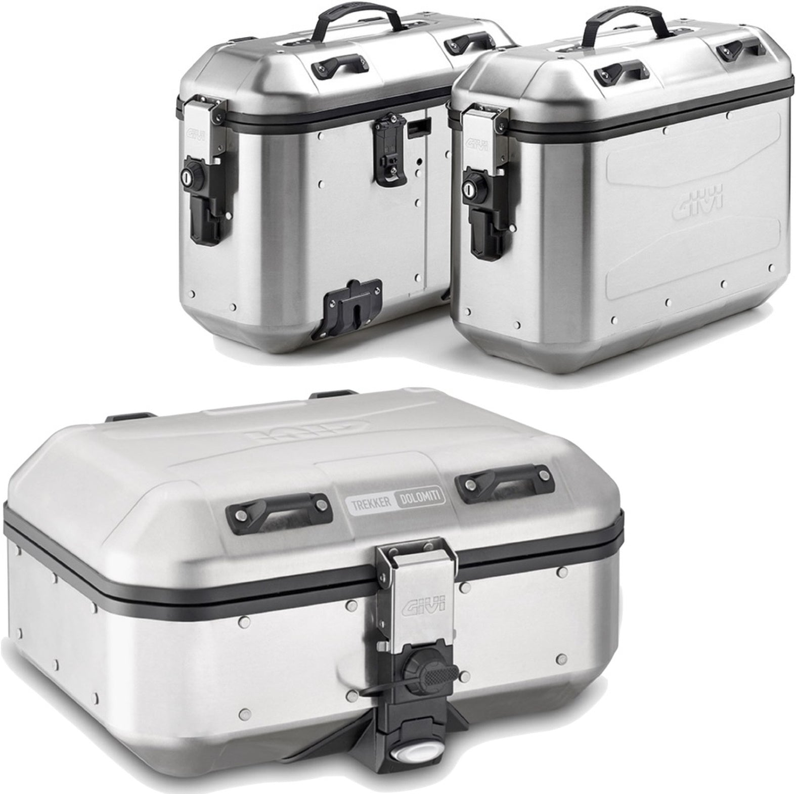 Trekker Dolomiti Aluminium Top Case + Side Cases - 102 Lt Trekker Dolomiti Aluminium - Givi Compatible With Suzuki An 650 Burgman - Executive (2013-2020)