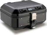 Monokey Trekker Dolomiti Black Aluminium Top Case - 30 Lt For Original Rack Trekker Dolomiti Aluminium - Givi Compatible With Voge Valico 650 Ds (2021-2024)