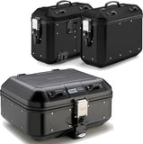 Trekker Dolomiti Aluminium Black Top Case + Side Cases - 102 Lt Trekker Dolomiti Aluminium - Givi Compatible With Suzuki An 650 Burgman - Executive (2013-2020)