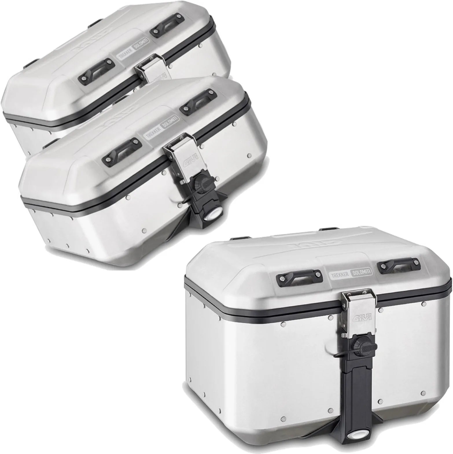 Top Case + Valises Laterales Trekker Dolomiti Aluminium 106 Lt Trekker Dolomiti Aluminium - Givi Compatible Avec Benelli Trk 702 (2023-2024)