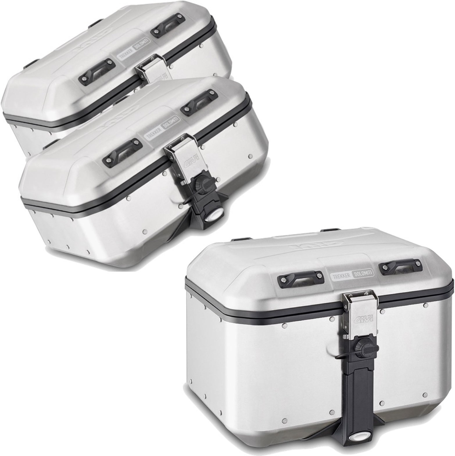 Trekker Dolomiti Aluminium Top Case + Side Cases - 106 Lt Trekker Dolomiti Aluminium - Givi Compatible With Kawasaki Versys 650 (2006-2009)