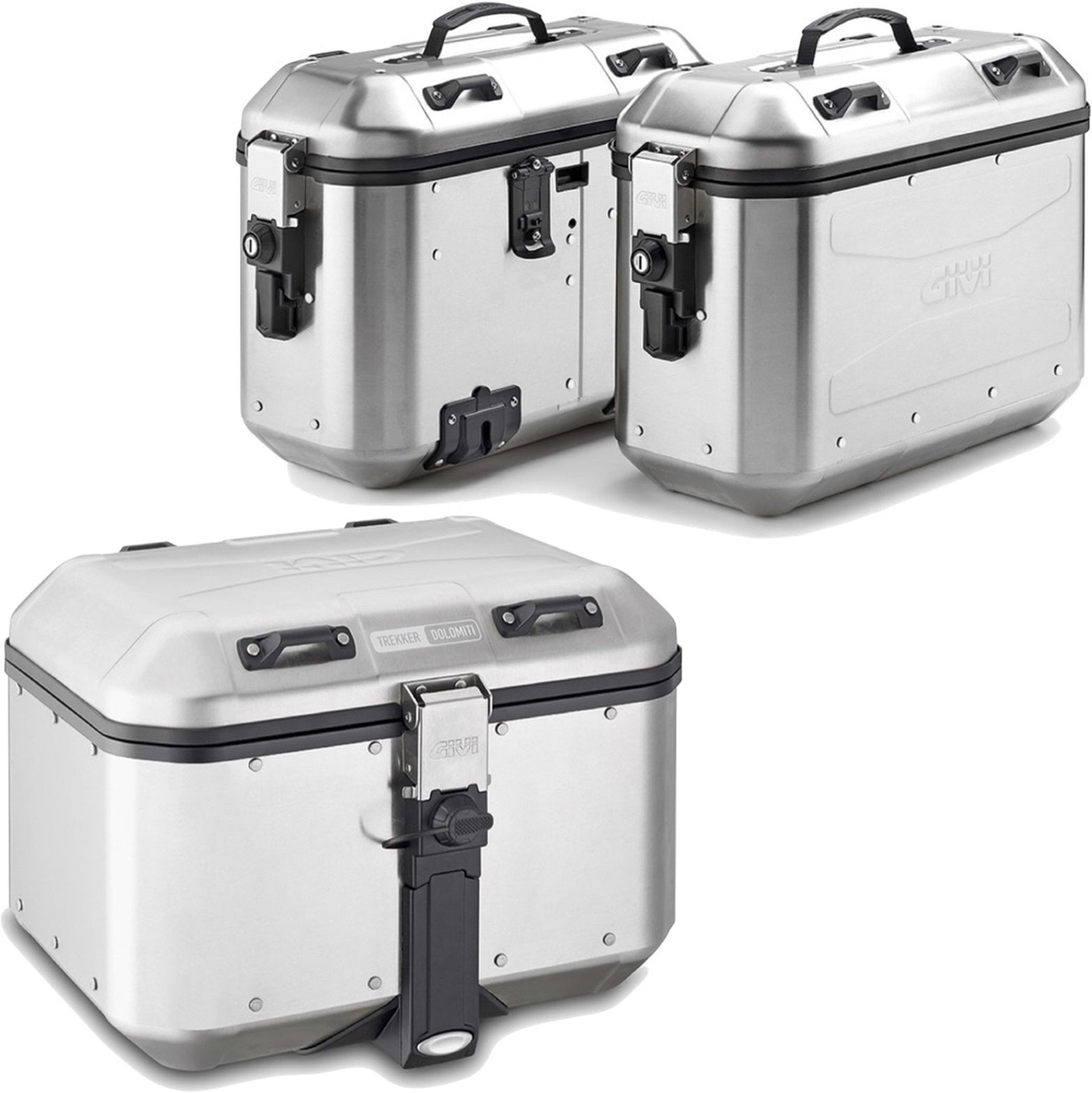 Trekker Dolomiti Aluminium Top Case + Side Cases - 118 Lt Trekker Dolomiti Aluminium - Givi Compatible With Suzuki An 650 Burgman - Executive (2013-2020)