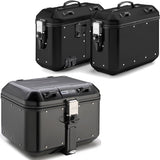 Trekker Dolomiti Aluminium Black Top Case + Side Cases - 118 Lt Trekker Dolomiti Aluminium - Givi Compatible With Kawasaki Versys 650 (2006-2009)