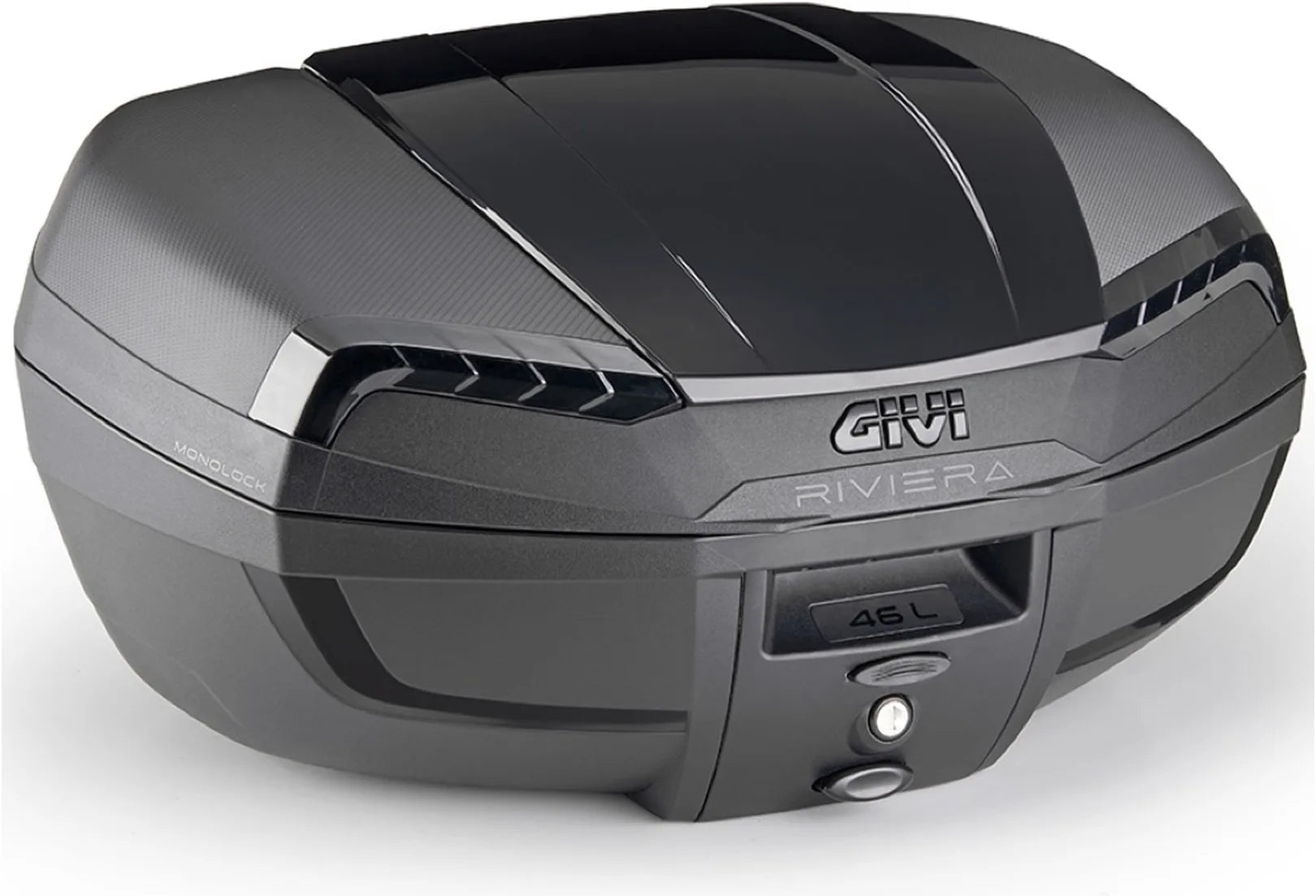 Top Case Monolock Riviera Triple Black 46 Lt Riviera Technopolymères - Givi Compatible Avec Ktm 200 Duke (2011-2016)